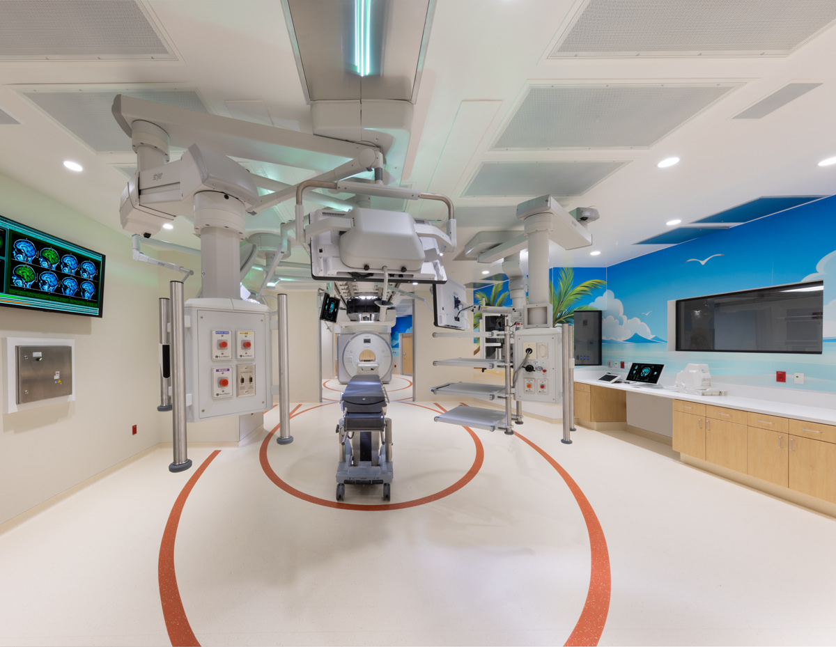 Interior design view of Joe DiMaggio Children's Hospital MRI and operating room in Hollywood, FL